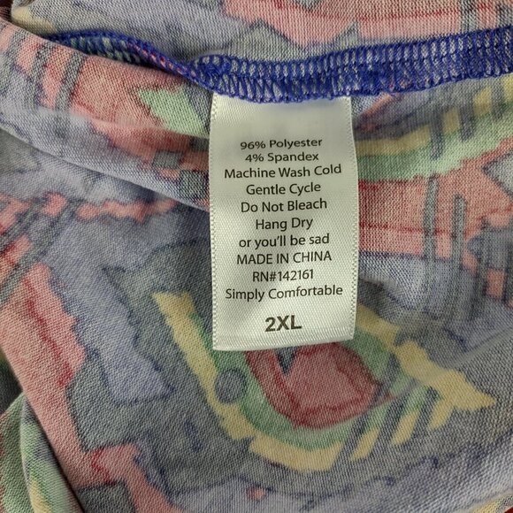 LulaRoe Women's Blue/Red/Multi-Color Julia Midi Knit Dress Plus Size 2XL (NWT) - Picture 12 of 12